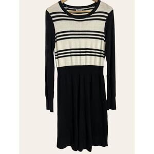 Eliza J Black & White Long Sleeve Sweater Dress Size Small